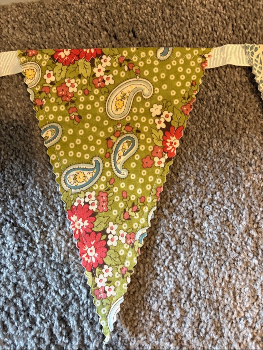 Handmade Cotton Triangle Bunting Garland - Multicolor - Picture 3 of 14